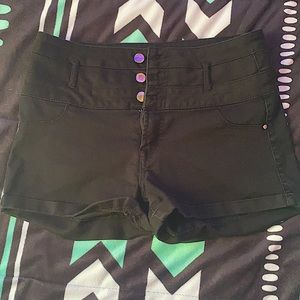 Black shorts size four